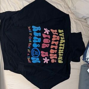 Black Hoodie with Colorful Text
